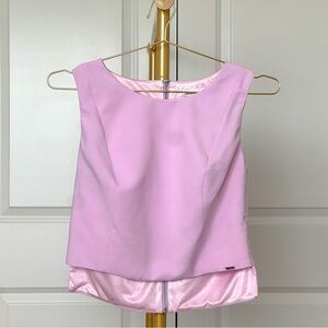 Toi et Moi Pink Sleeveless Asymmetrical Crop Top